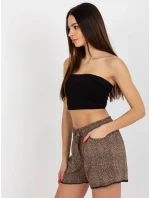 Dámské šortky model 18339454 hnědé - FPrice Dámské šortky model 18339454 hnědé - FPrice