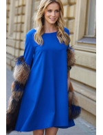 Dámské šaty na denní nošení ve model 15042525 střihu středně dlouhé modré Modrá - Makadamia