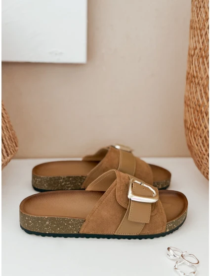 Dámské žabky beige Dstreet model 21990181 - FashionStreet