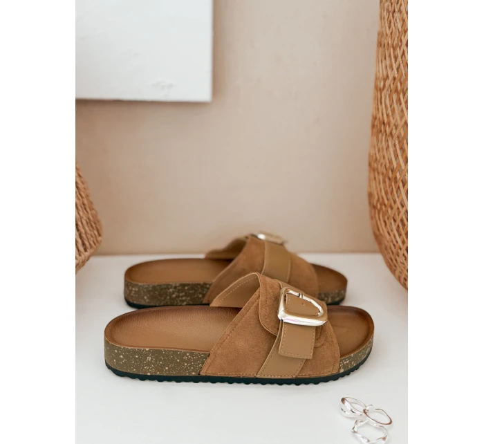 Dámské žabky beige Dstreet model 21990181 - FashionStreet