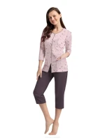 Pyžamo model 21310273 3/4 3XL Z25/26 dámské rozepínací - Luna