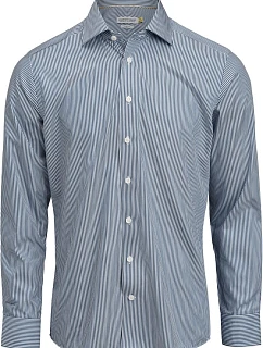 J.Harvest & Frost YB 50 Slim Men Keprová košeľa s dlhým rukávom 63.5002 tmavomodrá s pruhmi