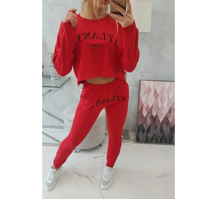 Atlanta tlačená sada červená Atlanta tlačená sada červená