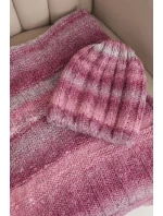 Dámská zimní souprava s čepice a nákrčník s  tmavě růžová model 21878013 - K-Fashion