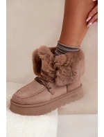 Dámské Sněhule Na Platformě S Kožíškem A Šněrováním Big Star model 21705904 Béžové - Big Star Shoes