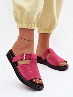 Semišové dámské sandály na platformě se zlatým model 22094994 - Boto