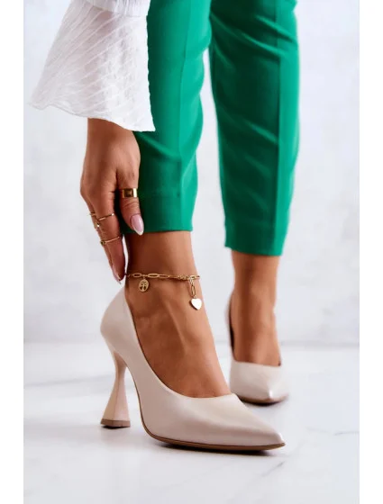 Dámské lodičky na jehlovém podpatku Béžová model 18575076 - Gemini