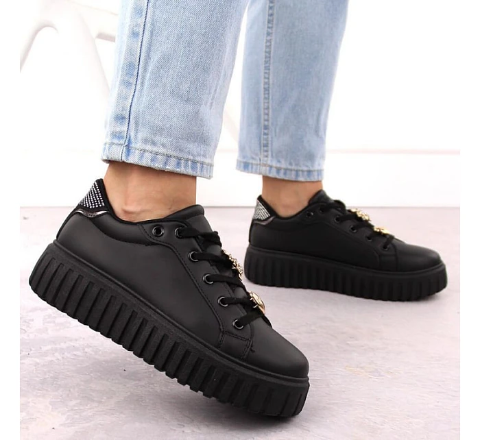 Dámska športová obuv na platforme čierna NEWS 4756