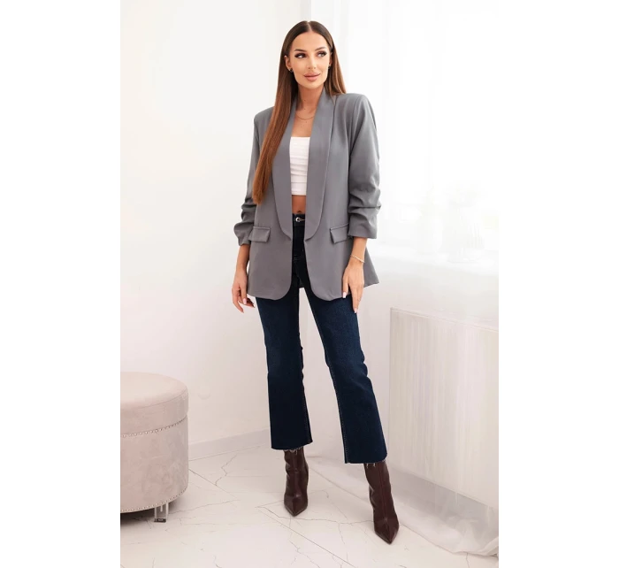 Bunda s klopou elegantní tmavě šedá