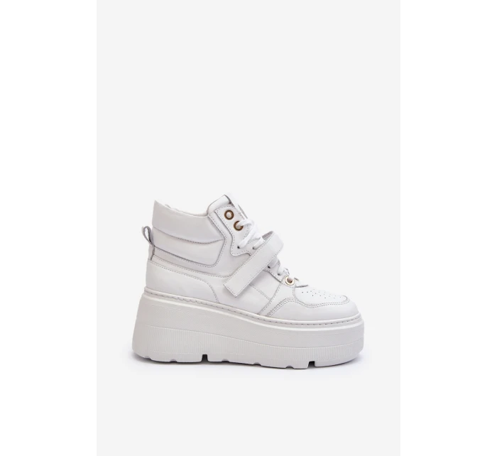 Bílé dámské kožené tenisky model 21652328 - Zazoo