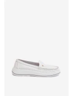 Dámské polobotky z přírodní kůže S.Barski GR61-5980 Bílé