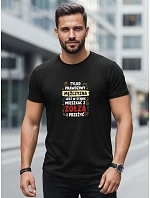 Pánske tričko TRUE MEN s potlačou čierne FashionStreet NX0104R