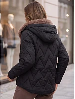 Dámská zimní prošívaná bunda s odnímatelným límcem, černá, FashionStreet TY6083 Dámská zimní prošívaná bunda s odnímatelným límcem, černá, FashionStreet TY6083