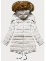 Tmavomodrá a biela obojstranná dámska zimná bunda (m-21508)