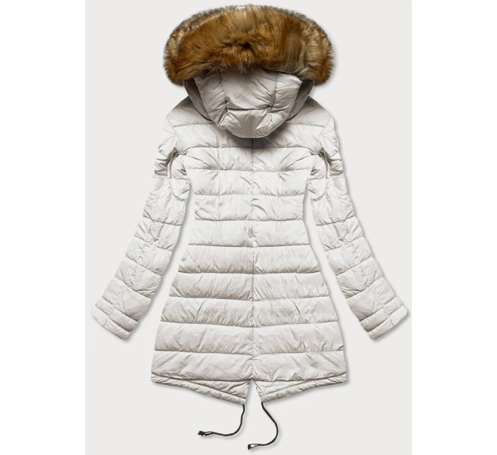 Tmavomodrá a biela obojstranná dámska zimná bunda (m-21508)