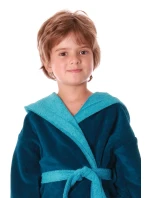 Detský župan Tampa duo s kapucňou 9159 petrol - Vestis Detský župan Tampa duo s kapucňou 9159 petrol - Vestis