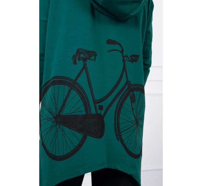 Mikina s potlačou kolesa zelená