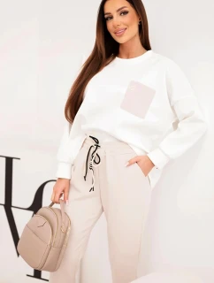 Komplet dámský máslový s kontrastní model 21938004 béžový - K-Fashion