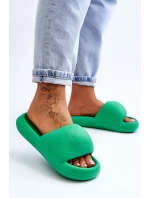Lekkie Piankowe Damskie Klapki Na Platformie Zielone Milton