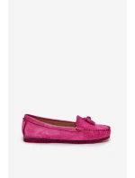 Dámské Ploché Klasické Semišové Mokasíny model 21686063 Fuchsie - S.Barski
