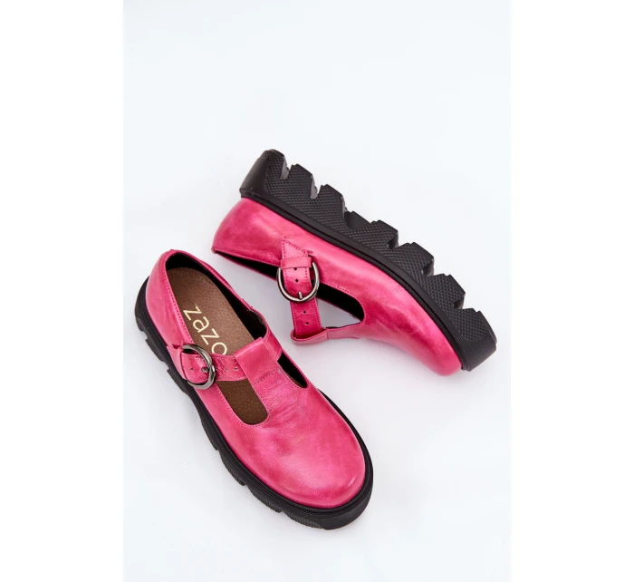 Lakierowane Skórzane Półbuty Z Klamrą Zazoo 20183 Fuksja Lakierowane Skórzane Półbuty Z Klamrą Zazoo 20183 Fuksja