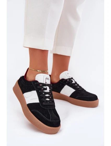 Zamszowe Sneakersy Damskie Daniel Lopez Just Dare SS2D4021 Czarne Zamszowe Sneakersy Damskie Daniel Lopez Just Dare SS2D4021 Czarne