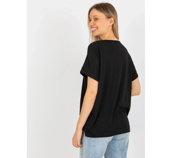 Dámská halenka LK BZ model 18309980 černá - FPrice Dámská halenka LK BZ model 18309980 černá - FPrice