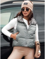 Dámská přechodná krátká prošívaná stříbrná vesta Dstreet model 21994807 - FashionStreet