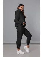 Teplý čierny teplákový dámsky komplet (YP-1104)