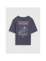 Dievčenské tričko oversize s potlačou 4F 4FJWSS25TTSHF1853-22S