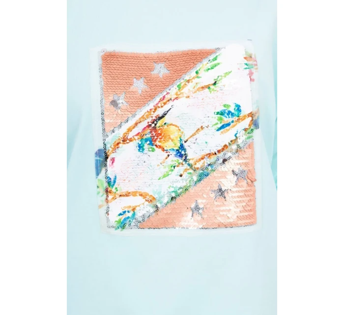 Halenka s grafikou 3D model 18744082 mint - K-Fashion