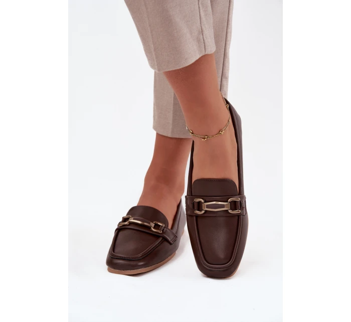 Dámské mokasíny s ozdobou hnědé model 21708991 - Boto Dámské mokasíny s ozdobou hnědé model 21708991 - Boto