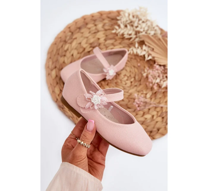 Detské trblietavé balerínky so zapínaním na suchý zips, ružové Jeylin Detské trblietavé balerínky so zapínaním na suchý zips, ružové Jeylin