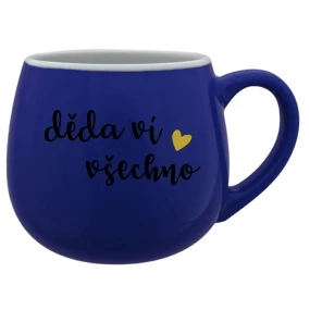 DĚDA VÍ VŠECHNO - modrý keramický hrníček 300 ml DĚDA VÍ VŠECHNO - modrý keramický hrníček 300 ml