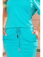 Světle modré dámské sportovní šaty s krátkými rukávy 56-8