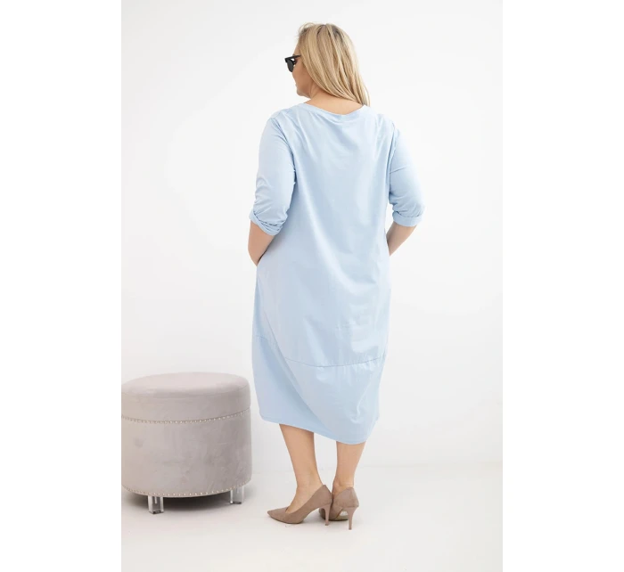 Dámske Plus veľkosť bavlnená sukňa s strapcami Blue