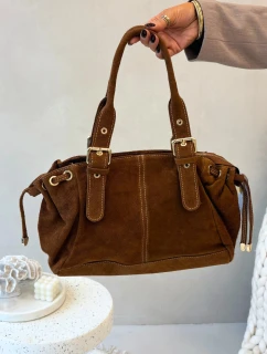 Kožená semišová kabelka Camel Ovelia