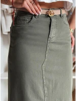 Džínová maxi sukně s rozparkem zelená Dstreet model 21985864 - FashionStreet