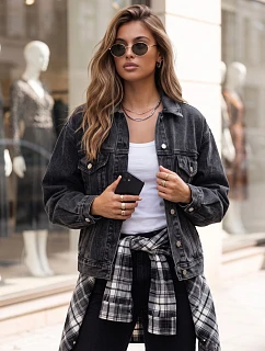 Dámska džínsová bunda oversize STEFANIA, čierna, FashionStreet TY6011