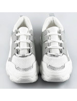 Bielo-šedé dámske šnurovacie tenisky "sneakers" (172)