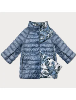 Dámska obojstranná bunda s 3/4 rukávmi Minority tmavo modrá/floral (M23-7009-30S)