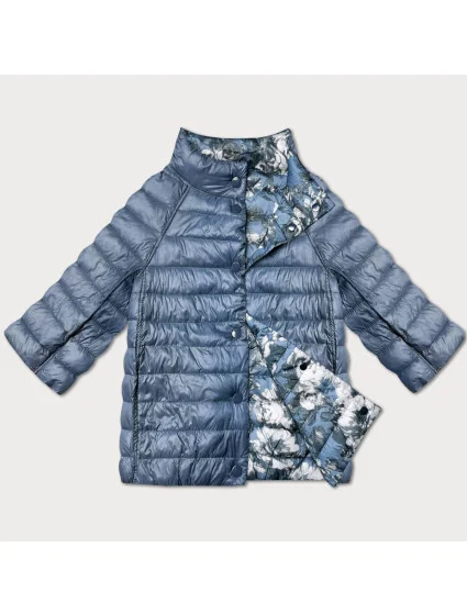 Dámska obojstranná bunda s 3/4 rukávmi Minority tmavo modrá/floral (M23-7009-30S)