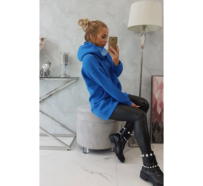 Nevädze modrá mikina s kapucňou