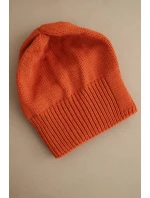 Dámská zimní čepice z vlny s  vzorem oranžová model 21783009 - K-Fashion