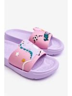 Dziecięce Klapki Dinozaur T-Rex Fioletowe Bernis