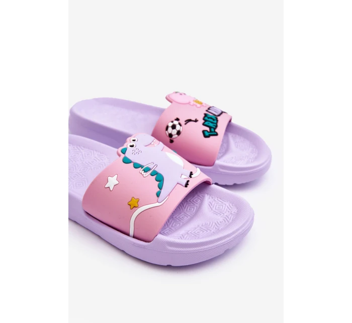 Dziecięce Klapki Dinozaur T-Rex Fioletowe Bernis