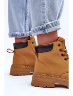 Damskie Trapery Botki Ocieplane Brązowe Corbin