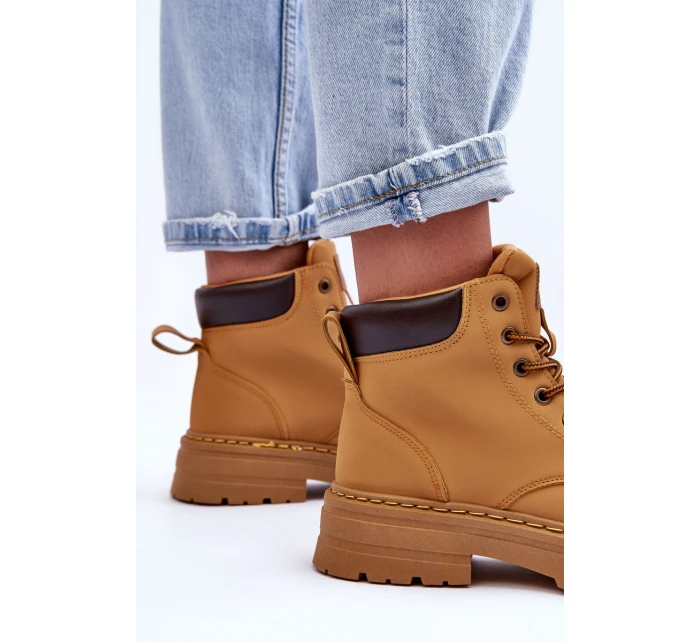 Damskie Trapery Botki Ocieplane Brązowe Corbin