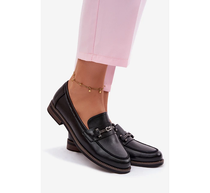 Dámské kožené mokasiny Vinceza 18132 Černé