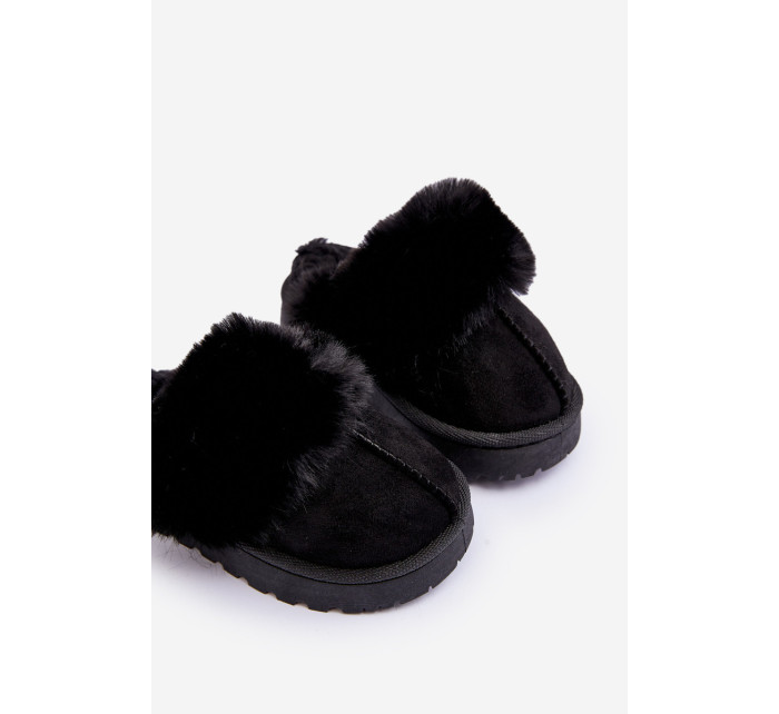 Detské papuče s kožušinou, Black Birasta